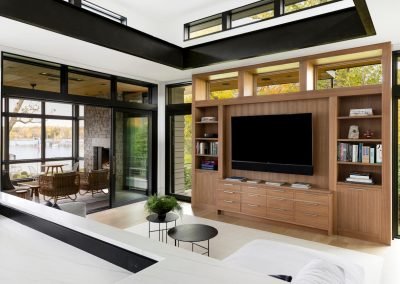 Entertainment Center in Lake Minnetonka Mountain Modern home