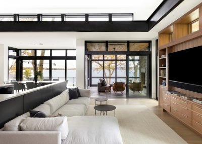 Entertainment Center in Lake Minnetonka Mountain Modern home