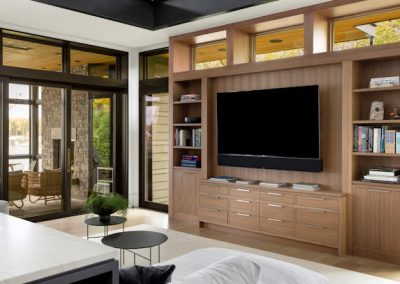 Entertainment Center in Lake Minnetonka Mountain Modern home