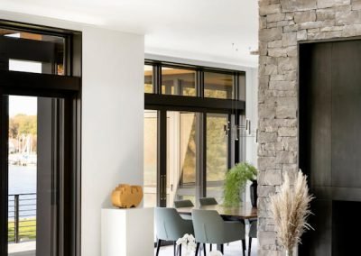 Fireplace in Lake Minnetonka Mountain Modern home