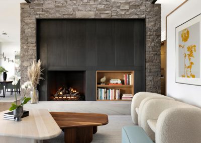 Fireplace in Lake Minnetonka Mountain Modern home