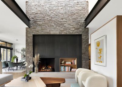 Fireplace in Lake Minnetonka Mountain Modern home