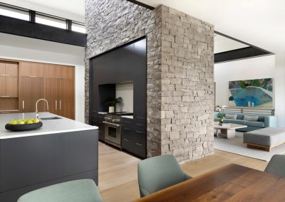 Fireplace in Lake Minnetonka Mountain Modern home
