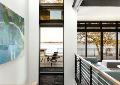 stairway in Lake Minnetonka Mountain Modern home